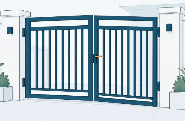 Minh họa cửa sắt bị xệ cánh và quẹt xuống nền