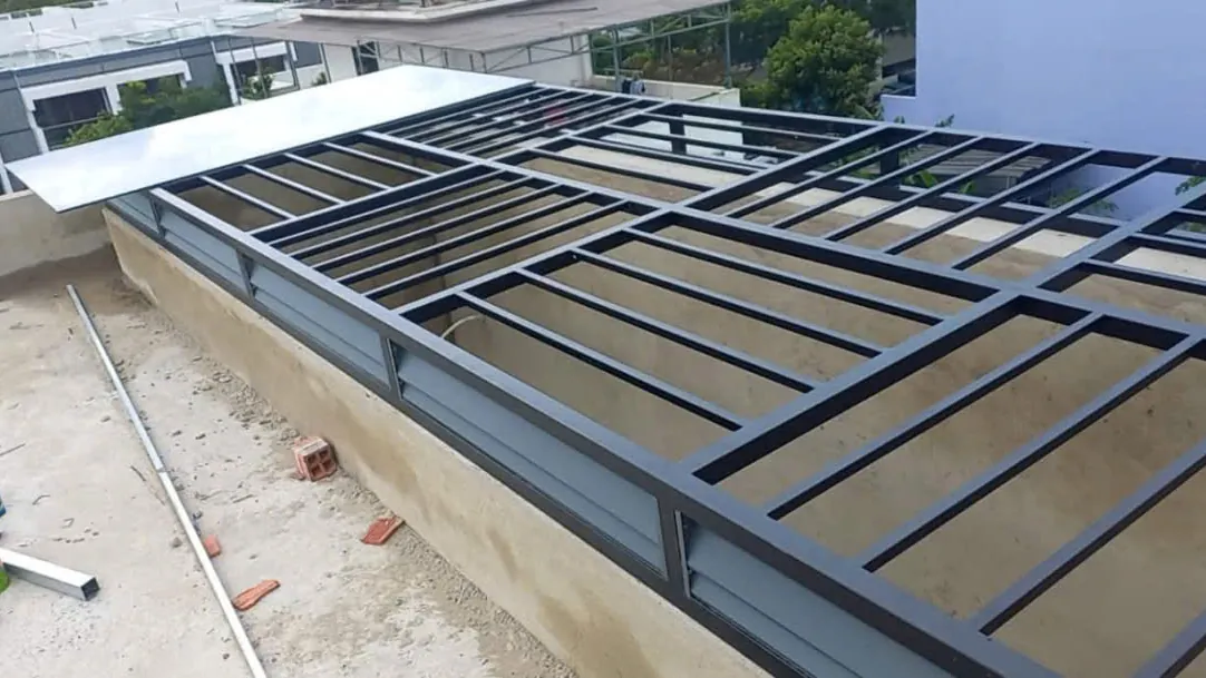 Lắp khung kèo sắt đỡ mái tôn